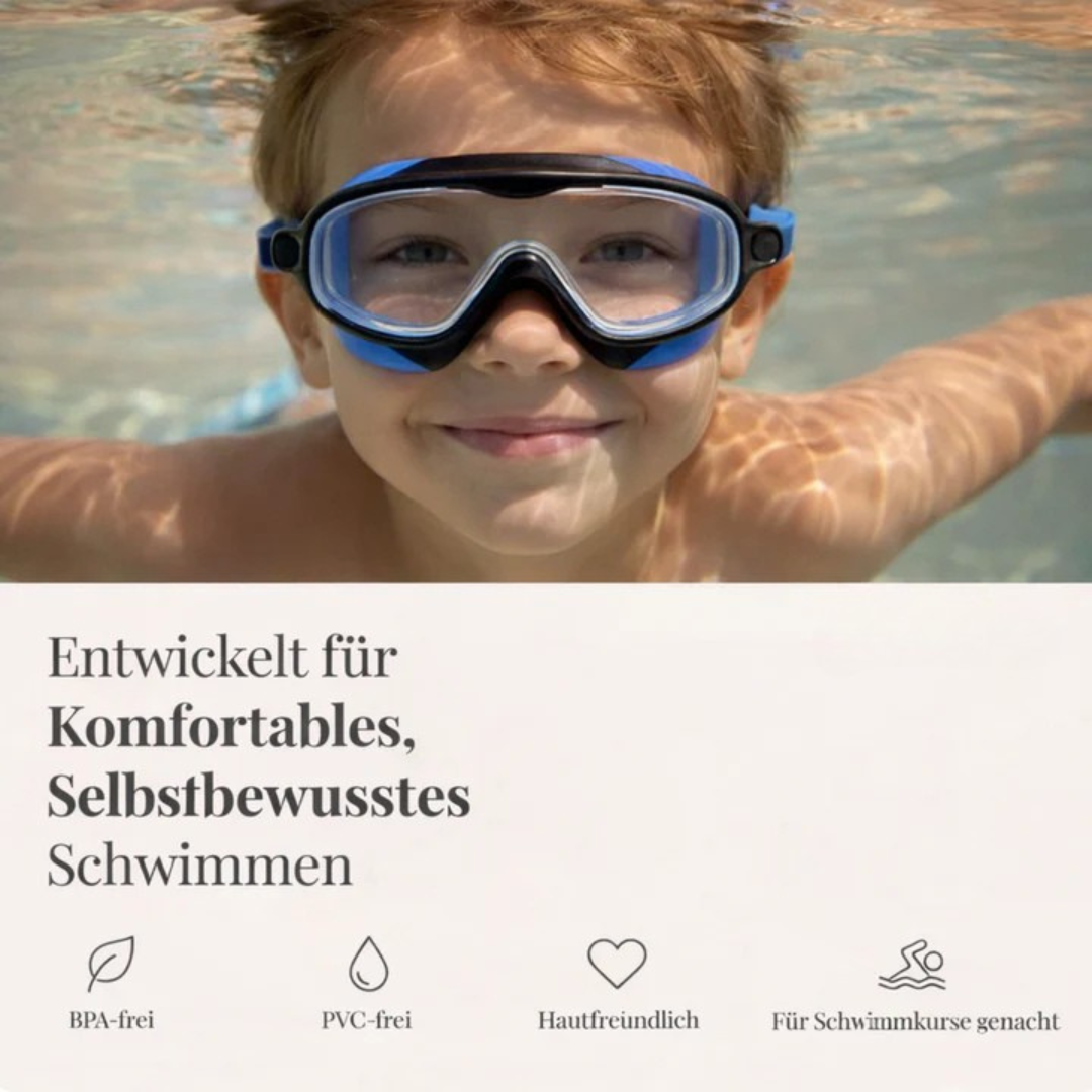 Lunettes de natation enfants à clip facile et anti-buée