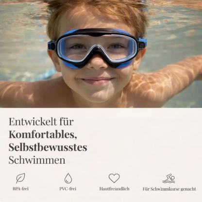 Lunettes de natation enfants à clip facile et anti-buée
