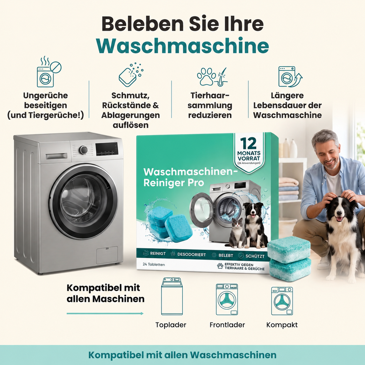 Wirksamer Waschmaschinenreiniger