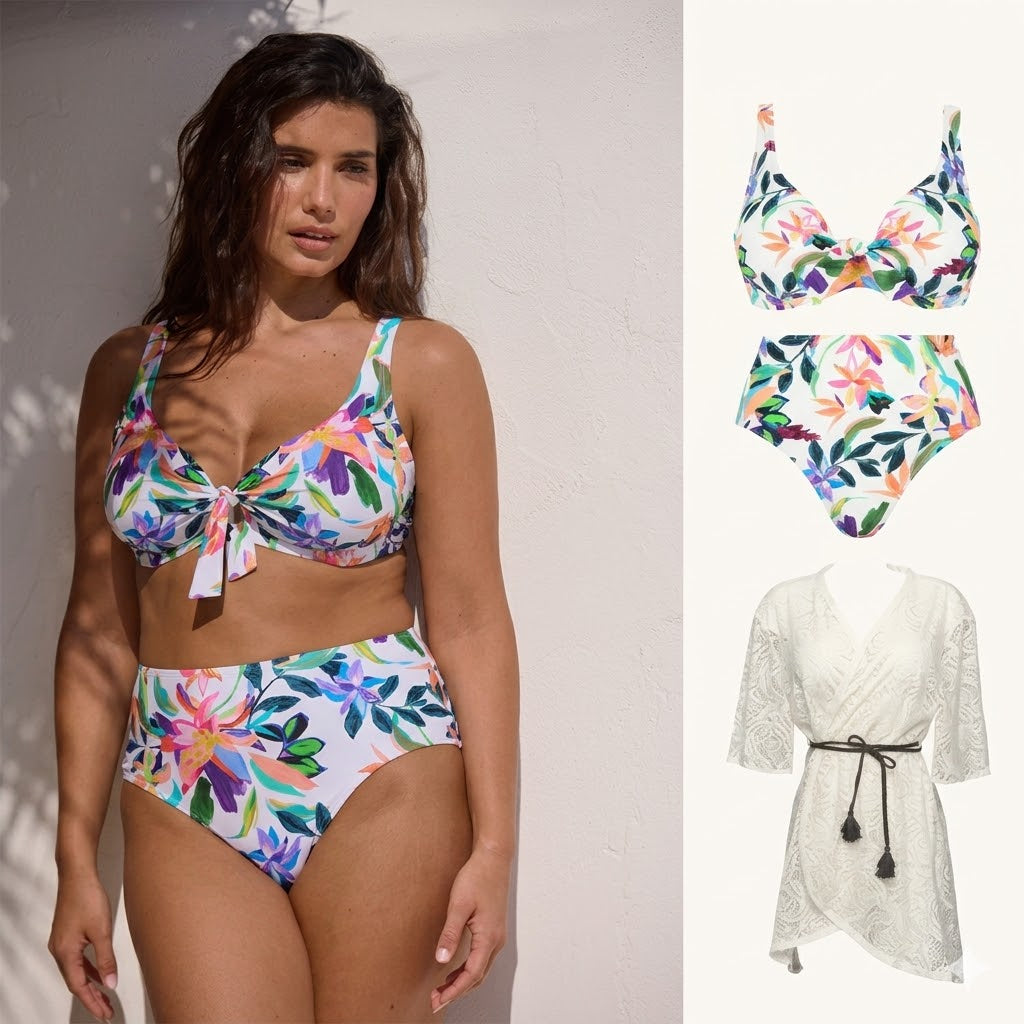 Maillot de bain 2 pièces avec pochette