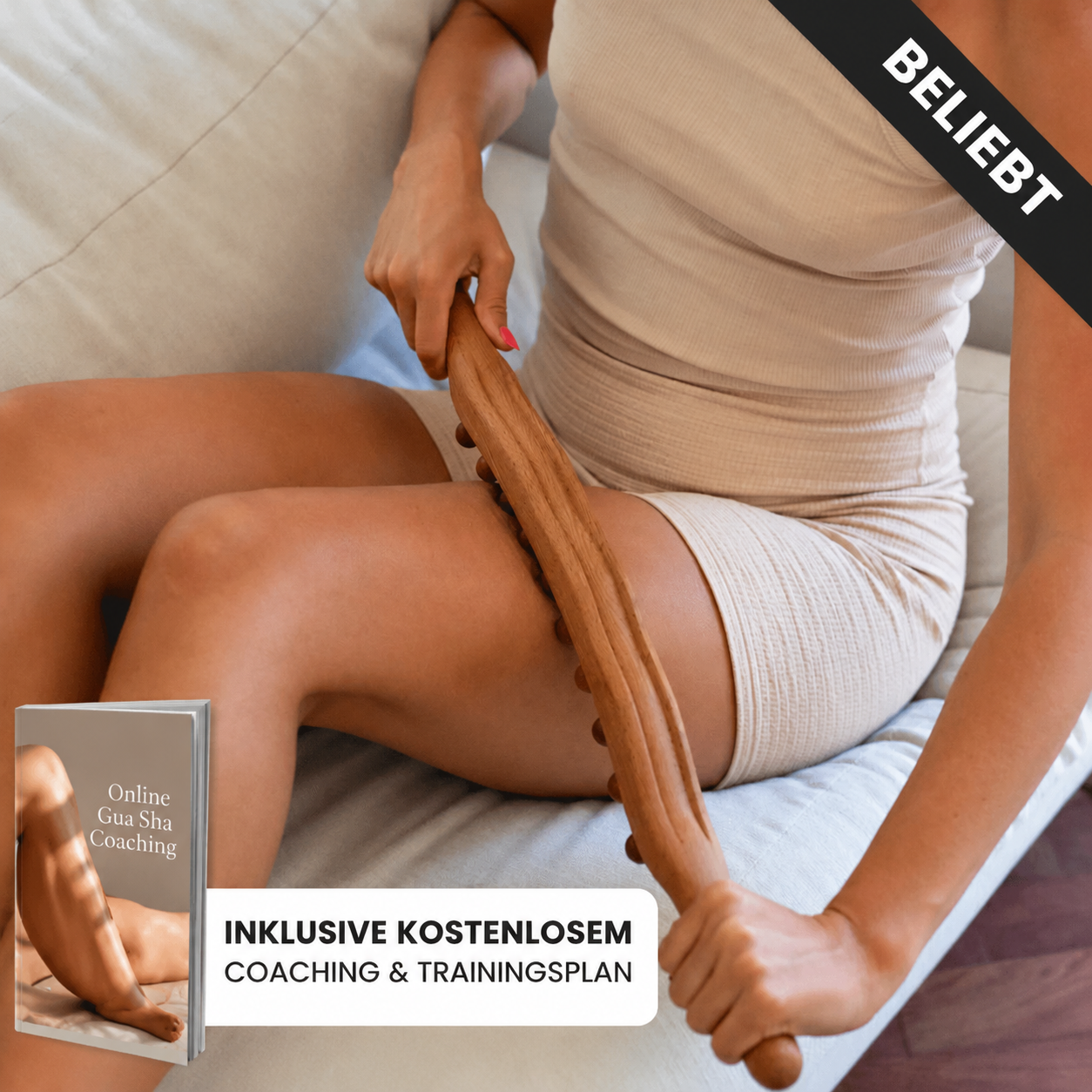 Bâton de massage en bois pour drainage lymphatique et détente