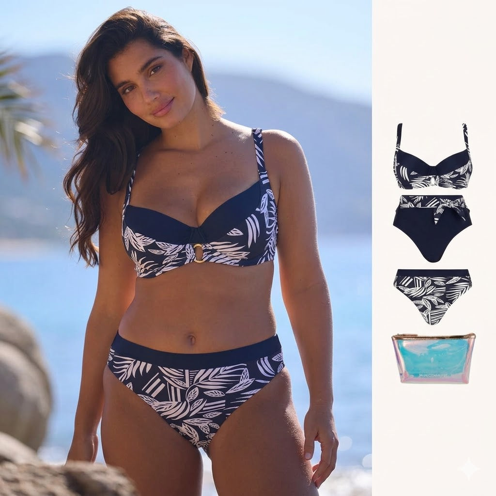 Maillot de bain 2 pièces avec pochette