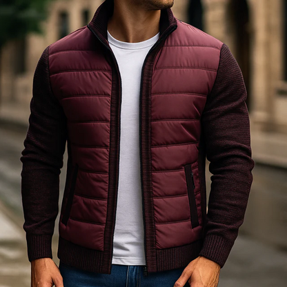 Gesteppte Strickjacke für Herren