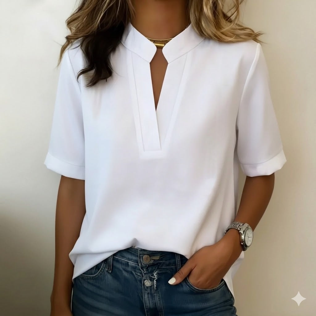 Blouse Élégante à Col Raffiné