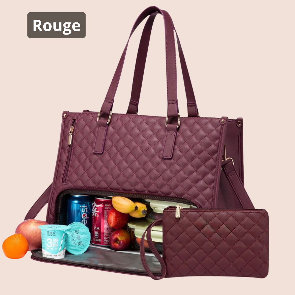 Elegante und praktische Tragetasche aus gestepptem Leder