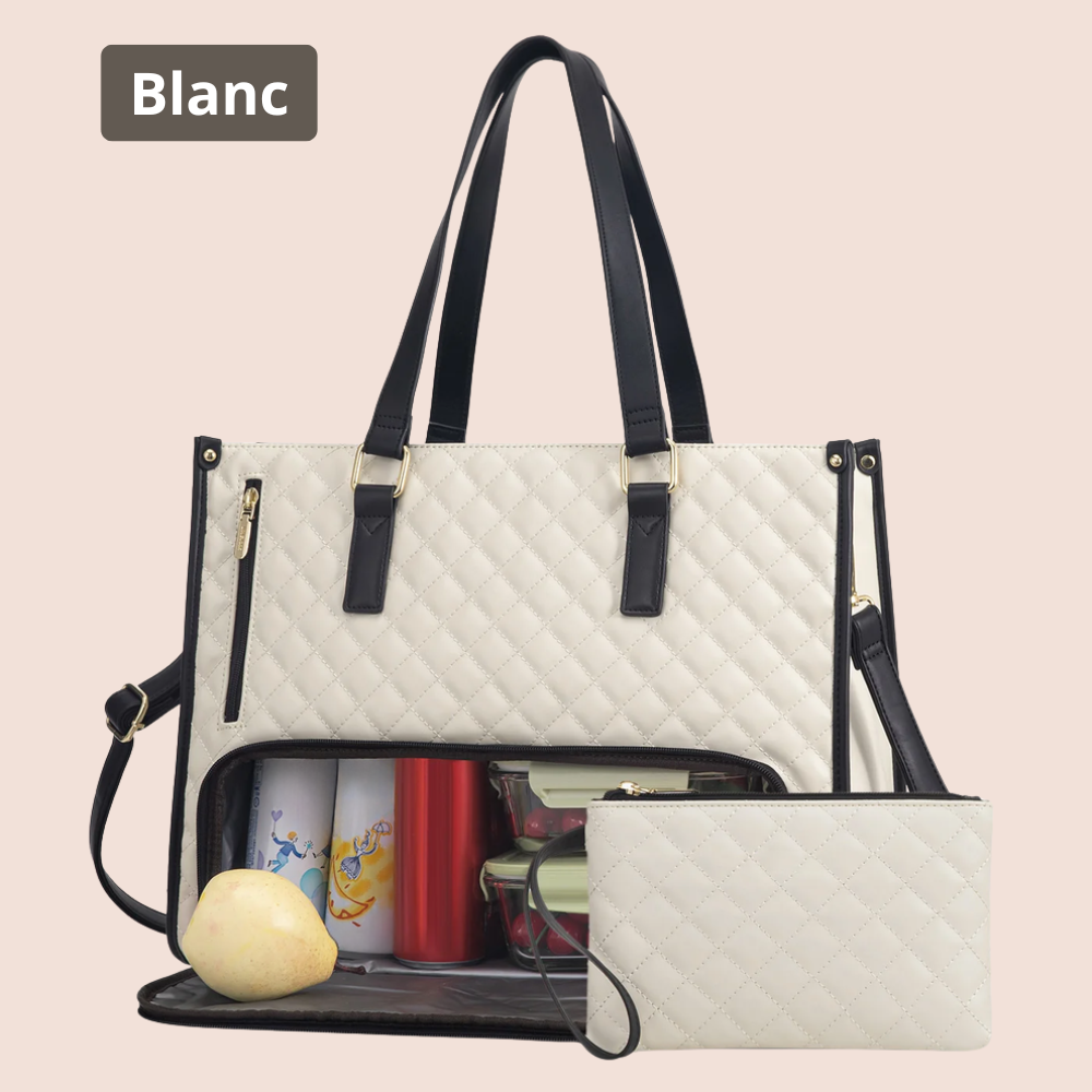 Elegante und praktische Tragetasche aus gestepptem Leder