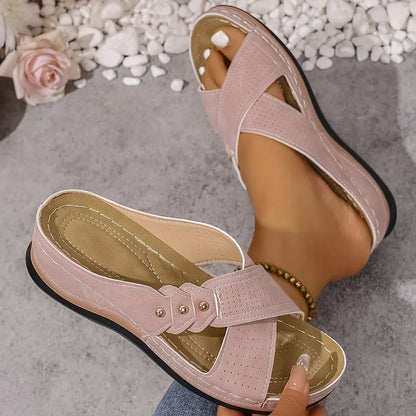 Orthopädische Damen-Sandalen mit Keilabsatz