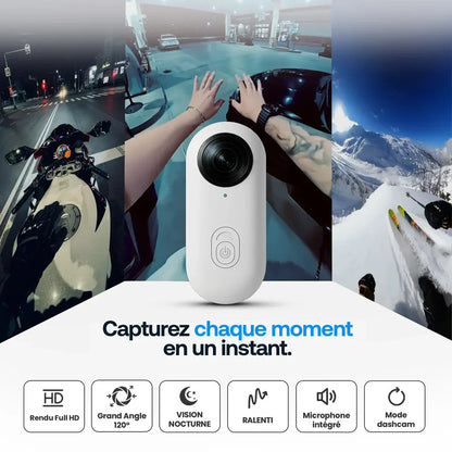 Mini Caméra Portable POV avec Transfert Vidéo Instantané