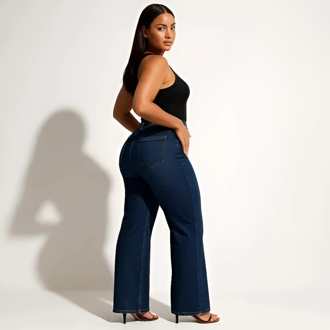 Jean taille haute coupe droite