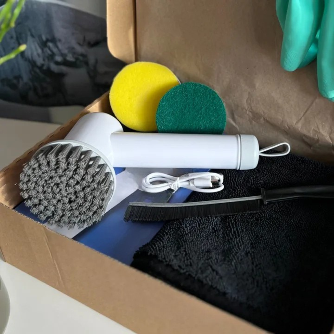 Kit de nettoyage professionnel avec brosse à main et brosse électrique