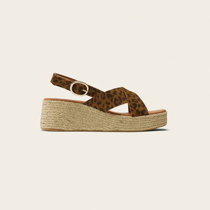 Espadrilles à plateforme motif léopard