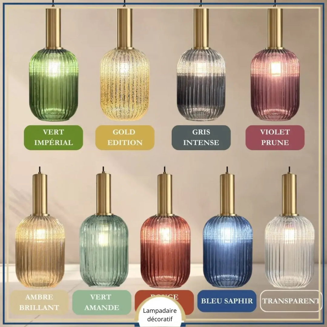 Lampadaire décoratif en verre texturé