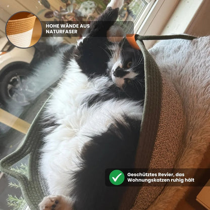 Katzenkorb aus Naturfasern
