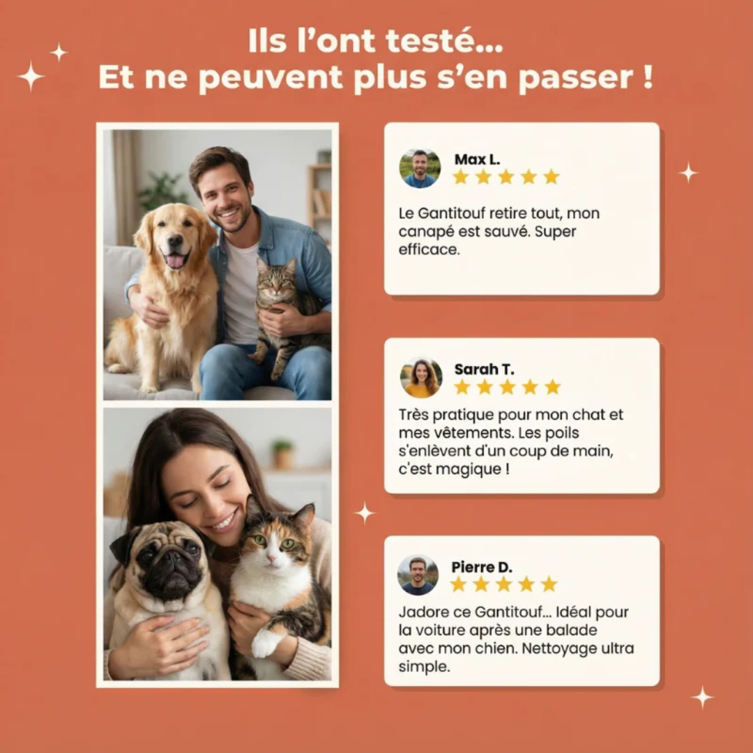 Wiederverwendbarer Handschuh zum einfachen Entfernen von Tierhaaren