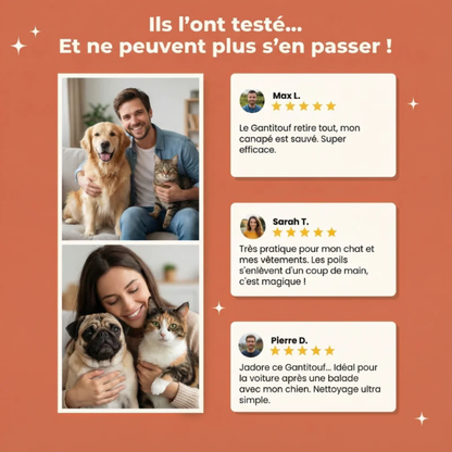 Wiederverwendbarer Handschuh zum einfachen Entfernen von Tierhaaren