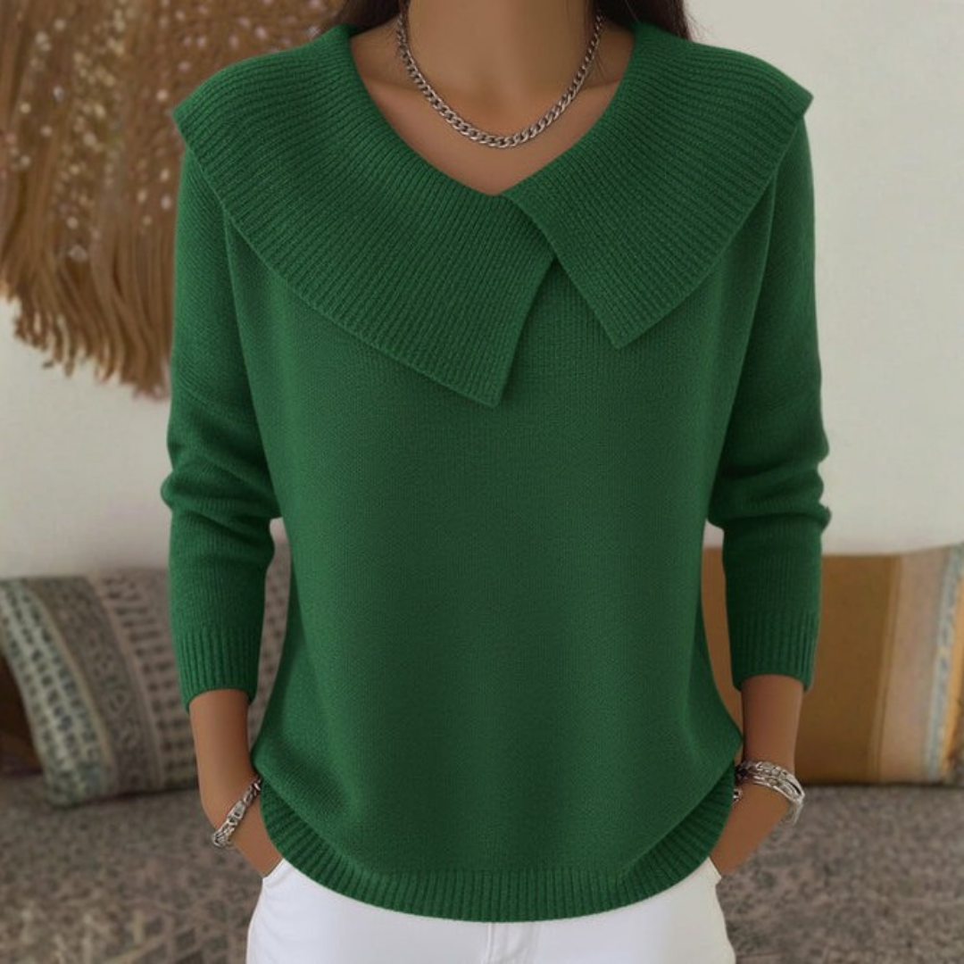 Warmer Damenpullover mit weichem Kragen, bequem und elegant