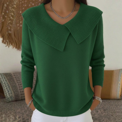 Warmer Damenpullover mit weichem Kragen, bequem und elegant