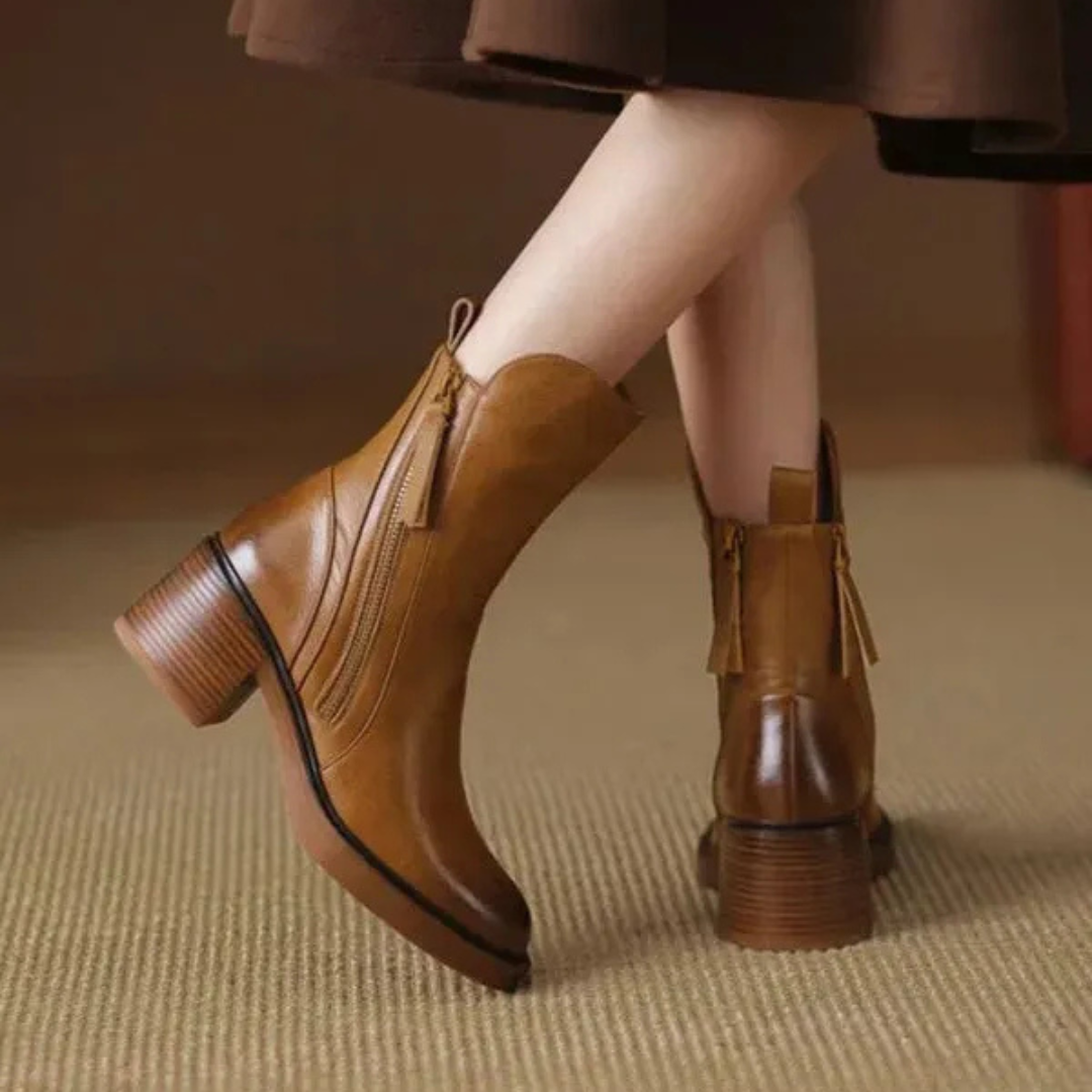 Elegante Lederstiefeletten