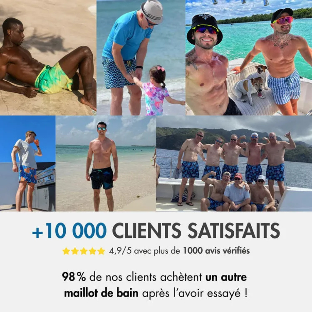 Short de bain homme séchage rapide