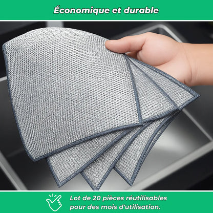 Chiffons récurants inox puissants et durables