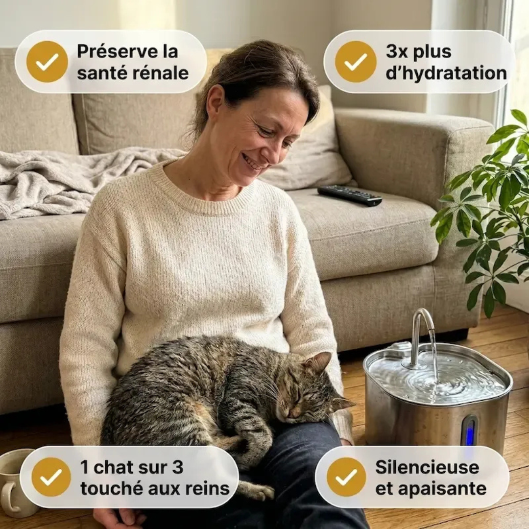 Katzen-Trinkbrunnen aus Edelstahl