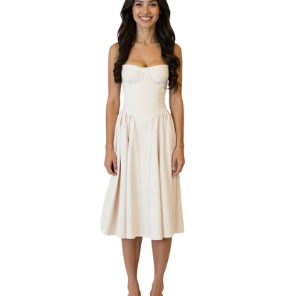 Elegantes Midi-Korsettkleid