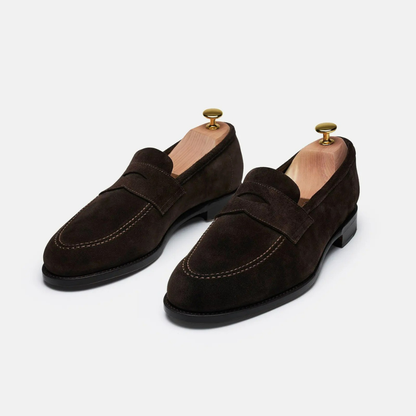 Elegante und bequeme Herren-Mokassins aus braunem Wildleder