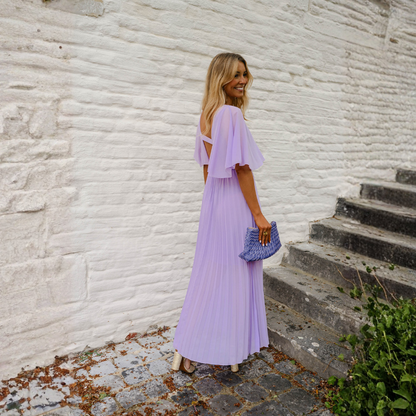 Robe longue fluide mauve élégante