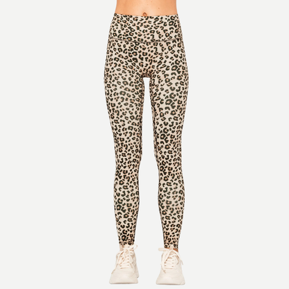 Sportleggings Damen High Waist Leo Print