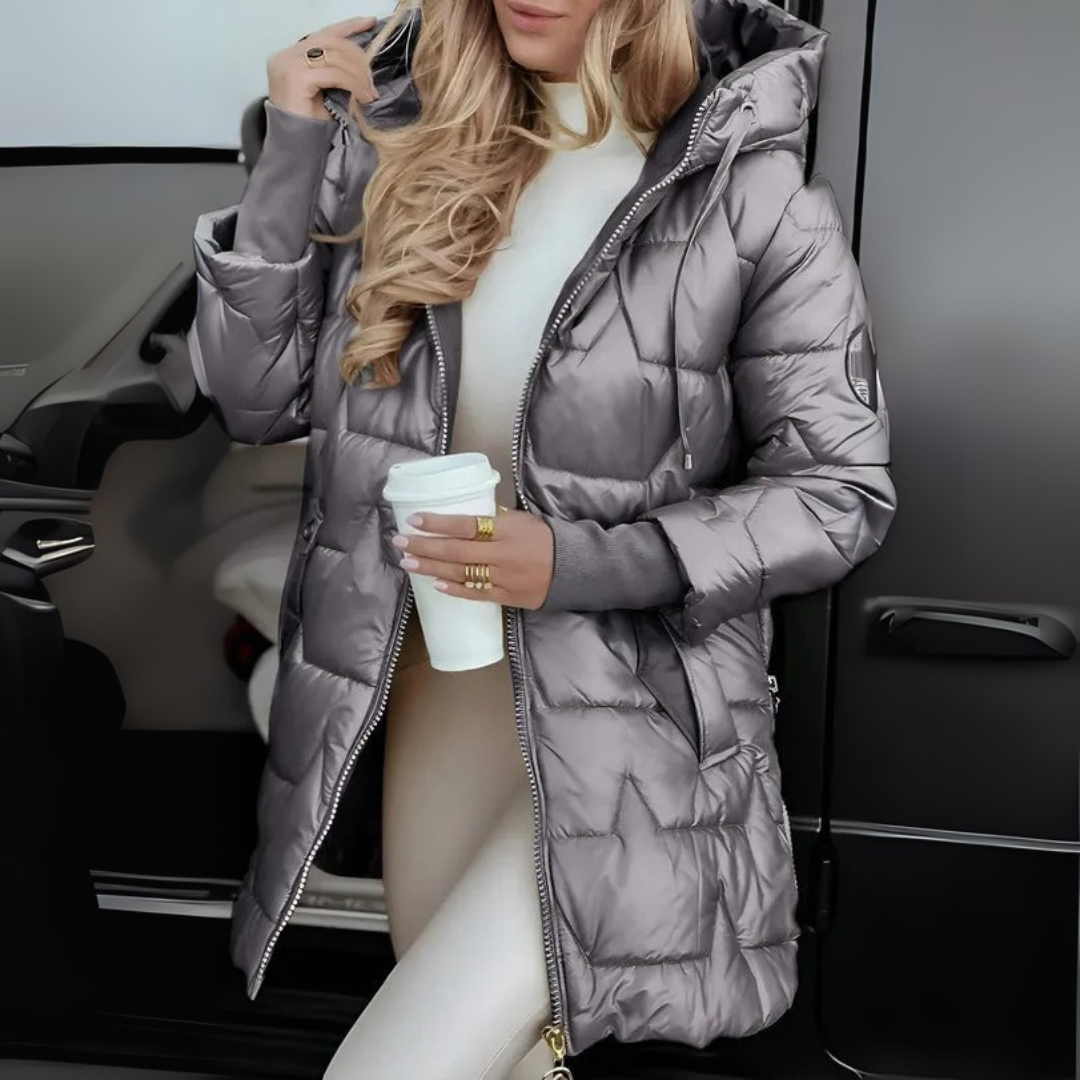 Manteau d’hiver élégant avec capuche
