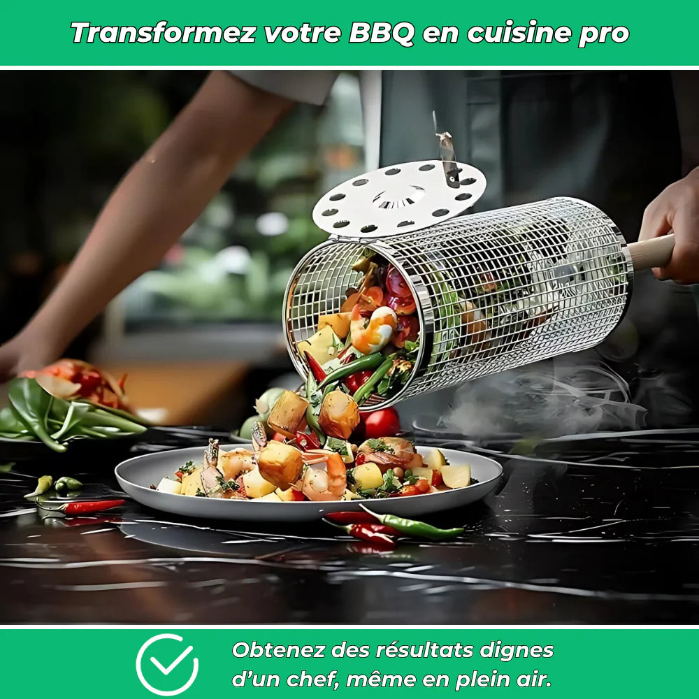 Edelstahlkorb für den Grill