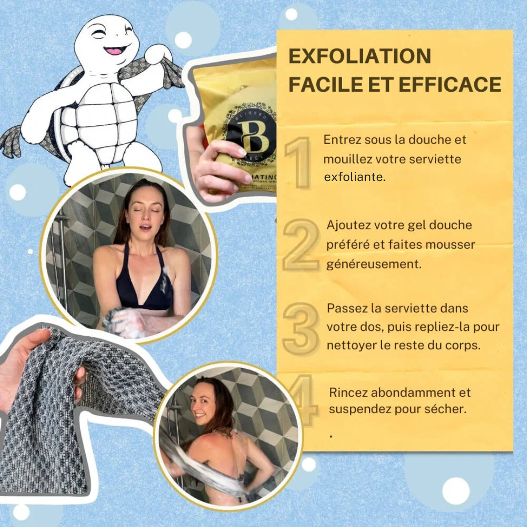Serviette exfoliante douche