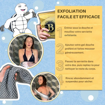 Serviette exfoliante douche
