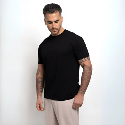 T-Shirt Herren 3er-Pack – Schwarzer Rundhals Basic für jeden Tag