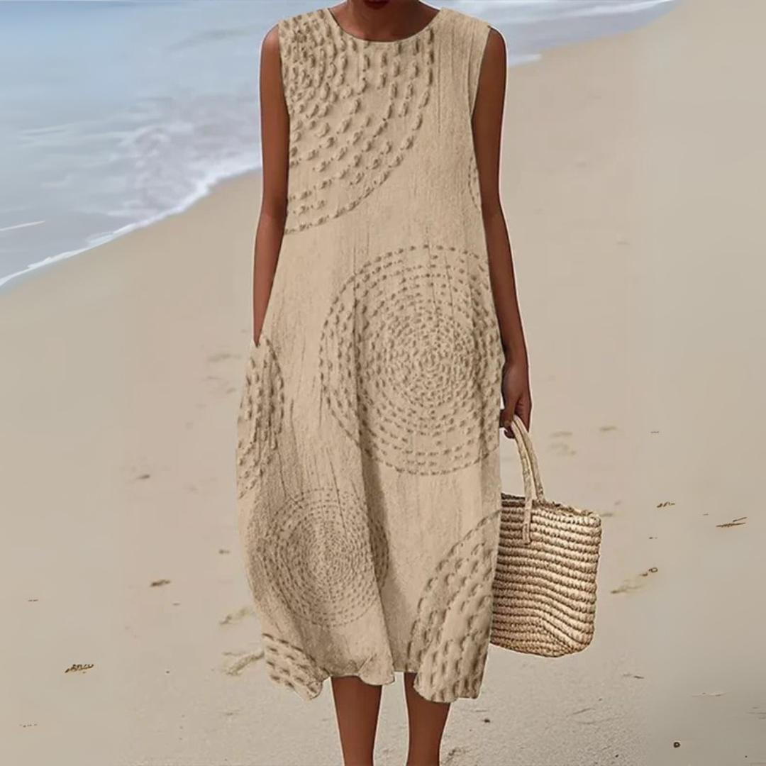 Robe Longue Texturée Sans Manches