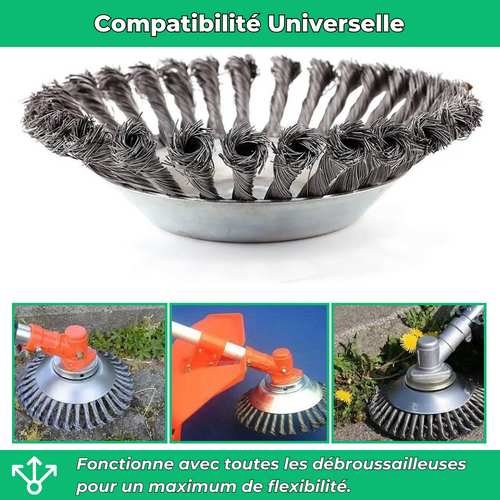 Tête de débroussailleuse acier torsadé universelle