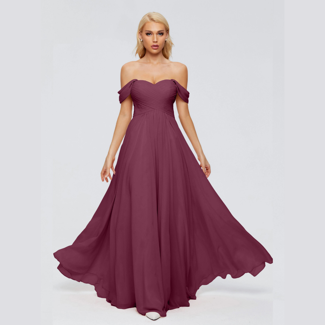 Robe de Demoiselle d'Honneur Élégante à Bretelles