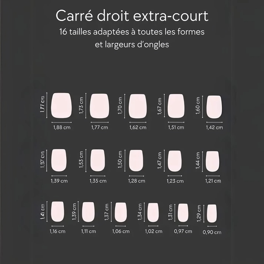 Set d'Ongles Blancs Extra Courts - Finition Naturelle