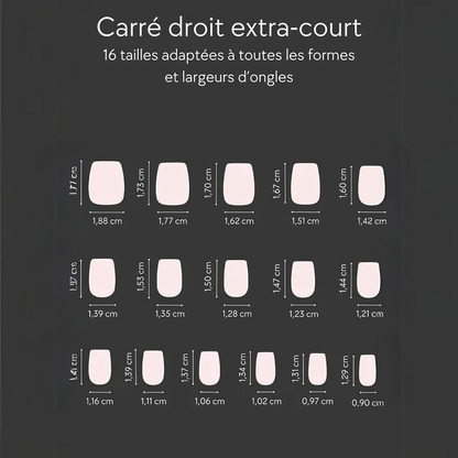 Set d'Ongles Blancs Extra Courts - Finition Naturelle