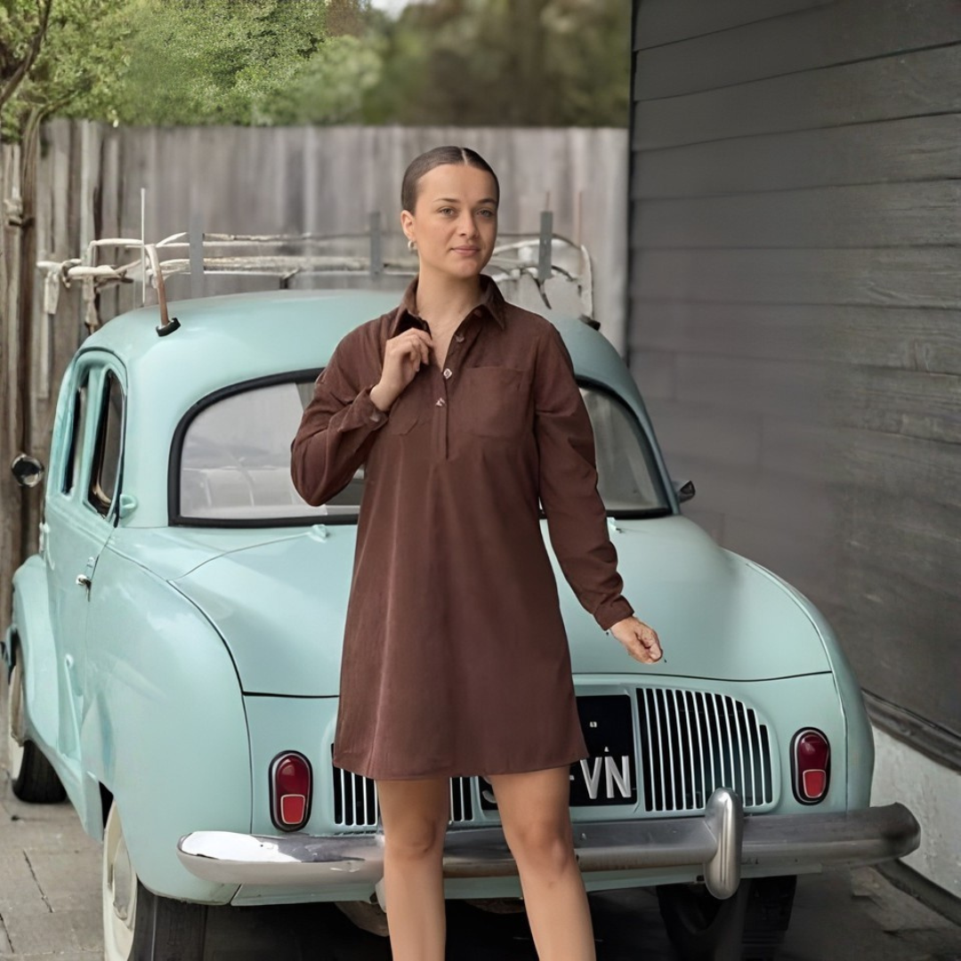 Robe Élégante Col Zippé