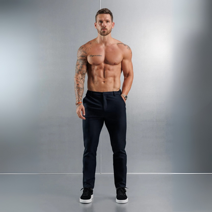 Pantalon en tissu élastique sable