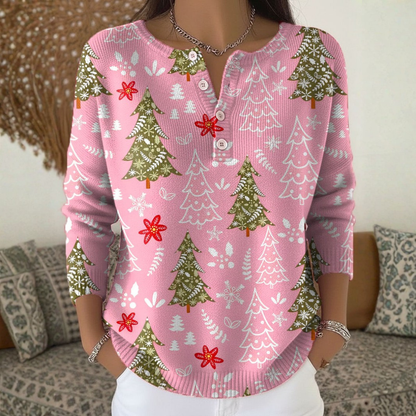 Weihnachtspullover mit Knöpfen