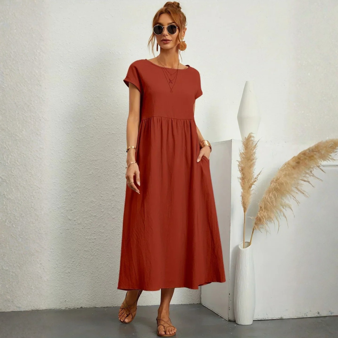 Robe longue fluide femme élégante et confortable été