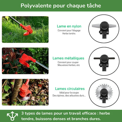 Débroussailleuse sans fil puissante pour jardin