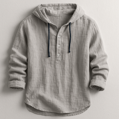 Hoodie Premium à Col Henley