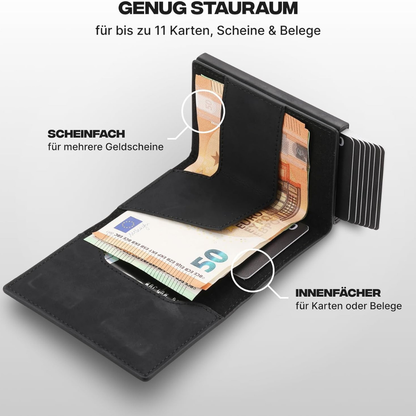 Elegante, kompakte RFID-Brieftasche
