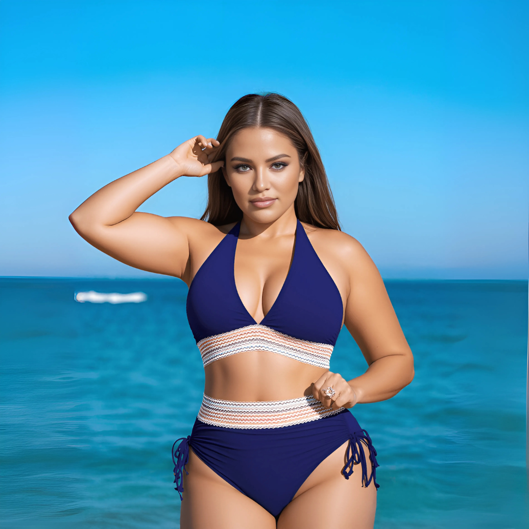 Bikini élégant taille haute sculptant