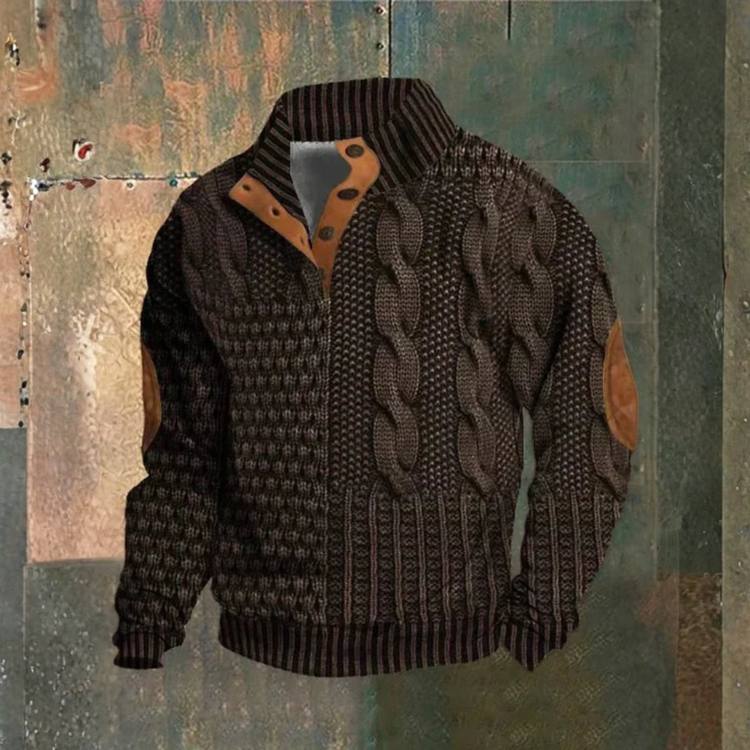 Pull vintage en maille structurée