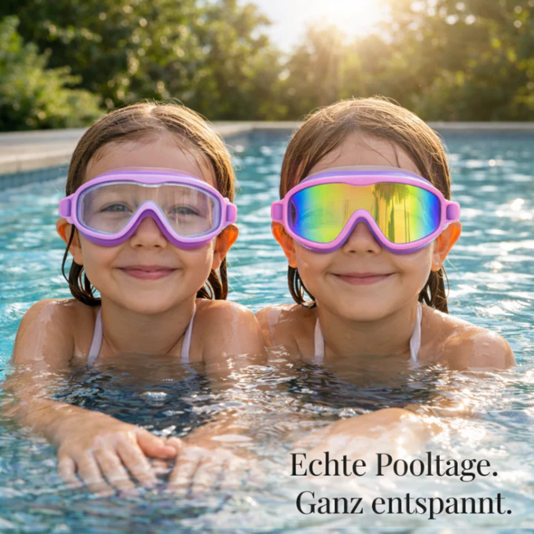 Lunettes de natation enfants à clip facile et anti-buée