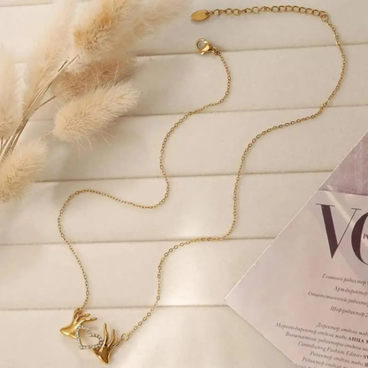 Collier Double Cœur Doré